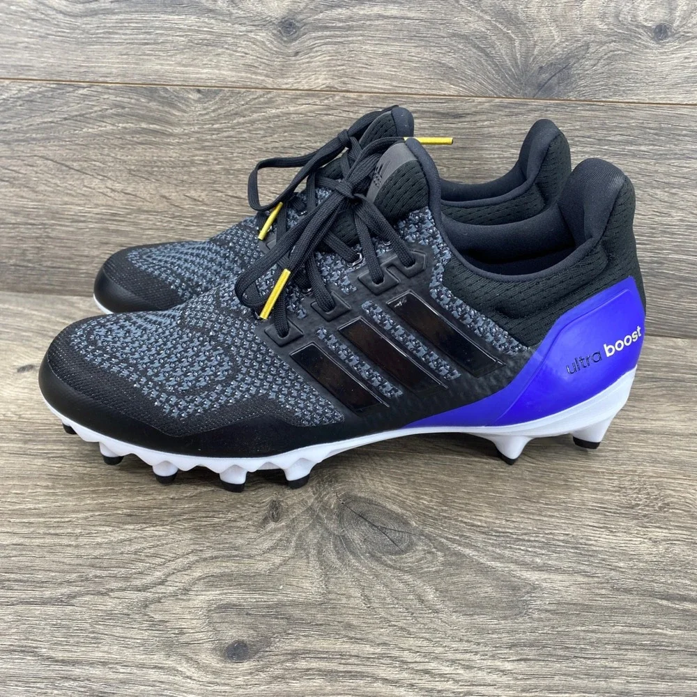 Adidas Ultraboost Football Cleat Mens 11 Black Grey Purple JP7410 Primeknit